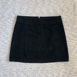 Free People Black Denim Skirt